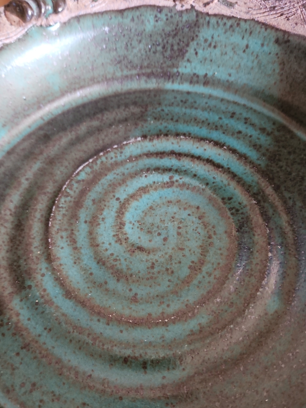 Rustic Turquoise Ceramic Bowl - Picture 4 of 14